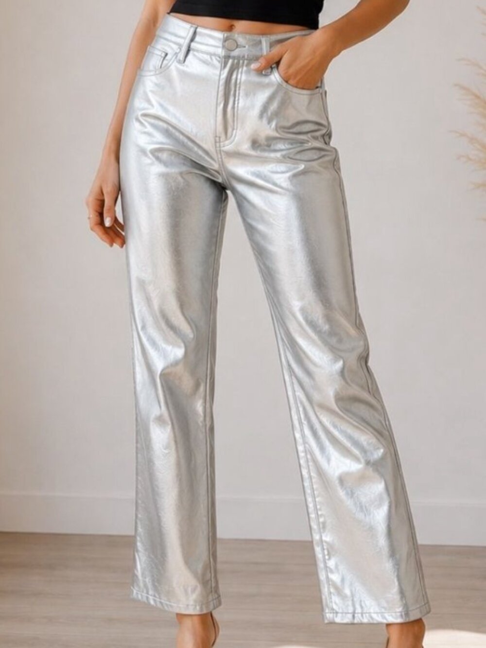 J. Crew pants 10P metallic silver